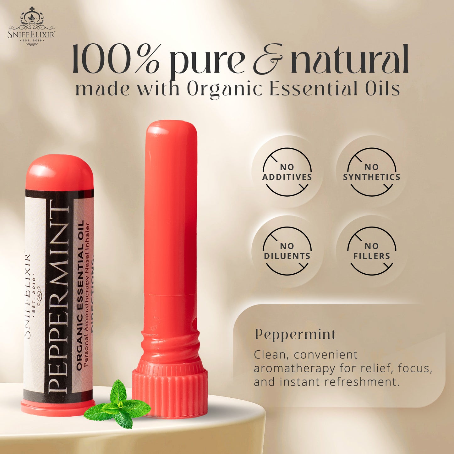 Peppermint Aromatherapy Inhaler Nasal Stick