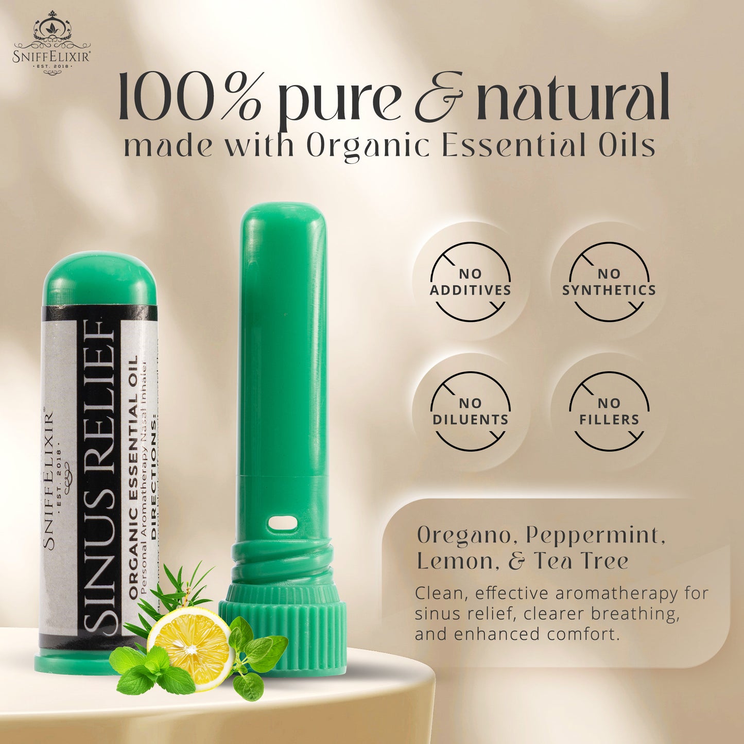 Sinus Relief Aromatherapy Inhaler Nasal Stick