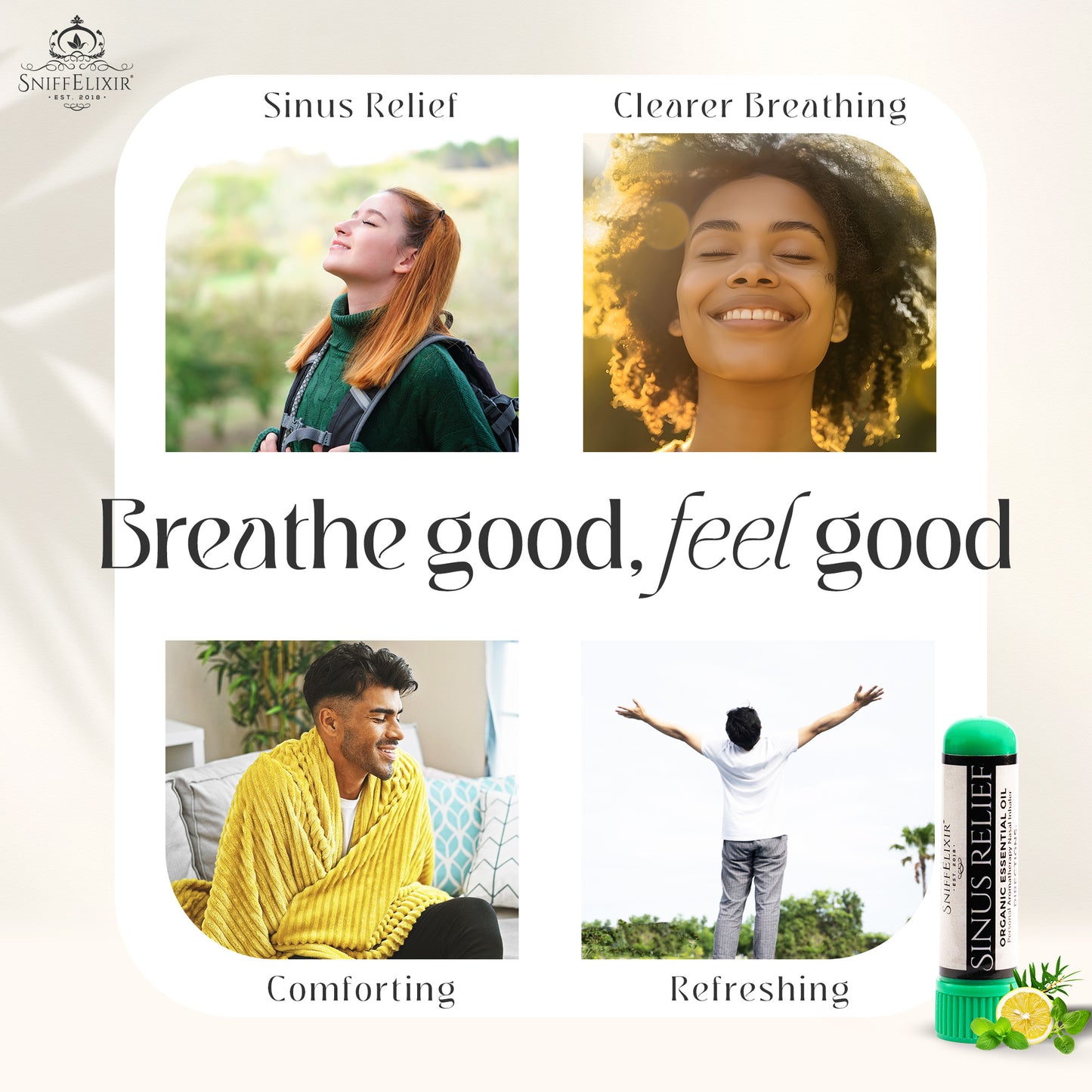 Sinus Relief Aromatherapy Inhaler Nasal Stick