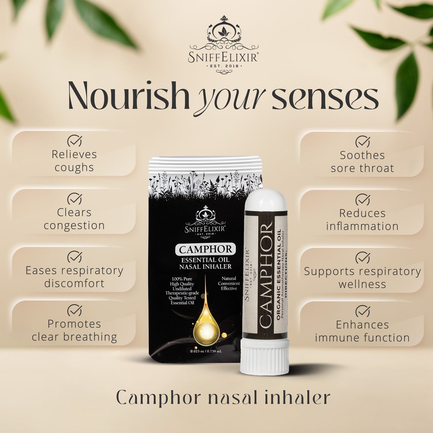 Camphor Aromatherapy Inhaler Nasal Stick