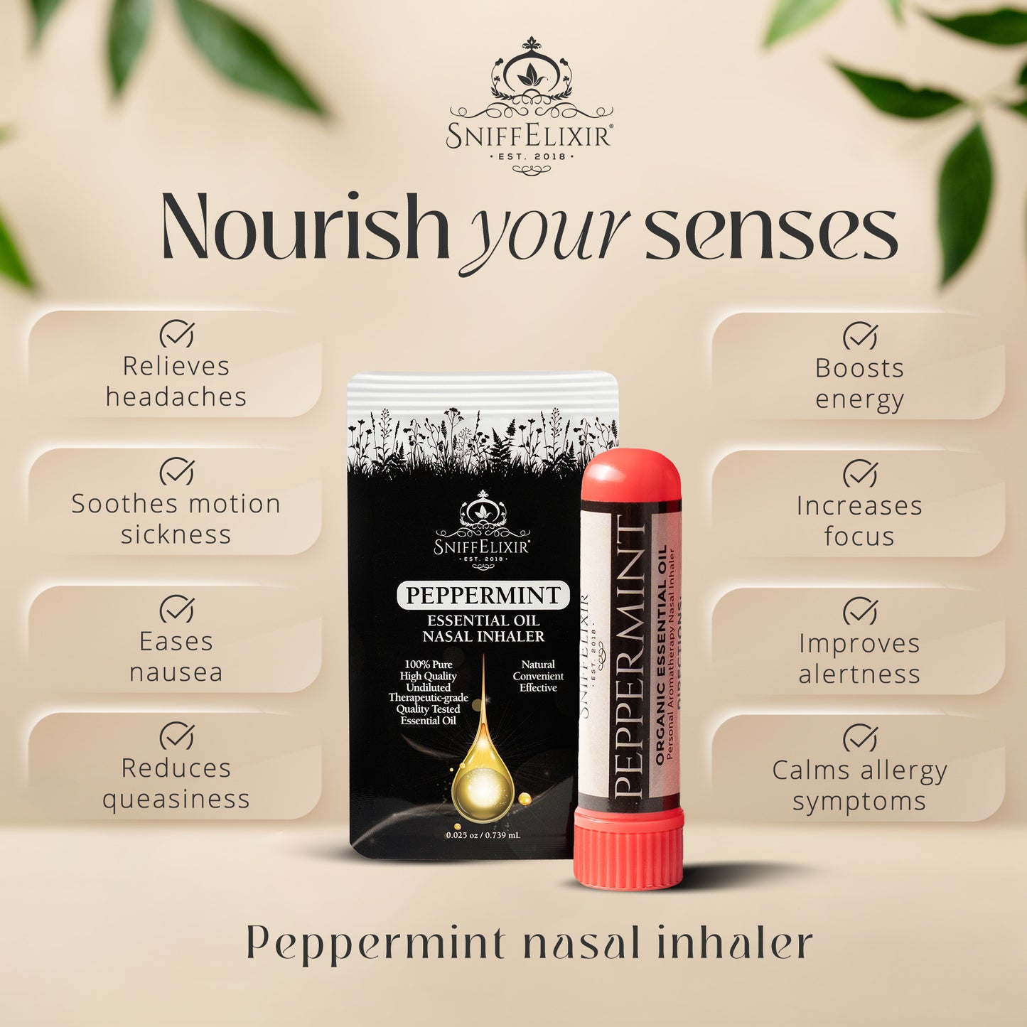 Peppermint Aromatherapy Inhaler Nasal Stick