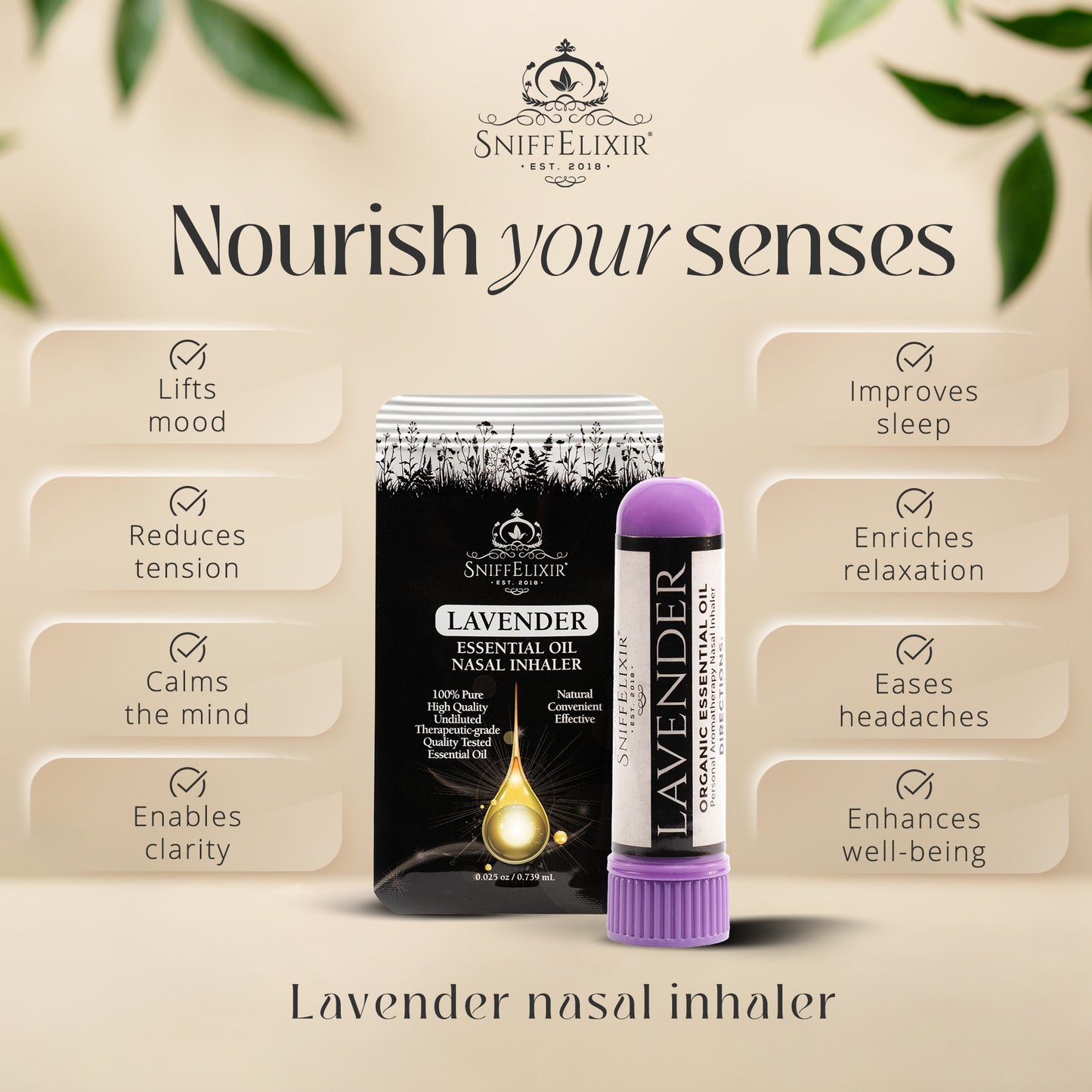 Lavender Aromatherapy Inhaler Nasal Stick