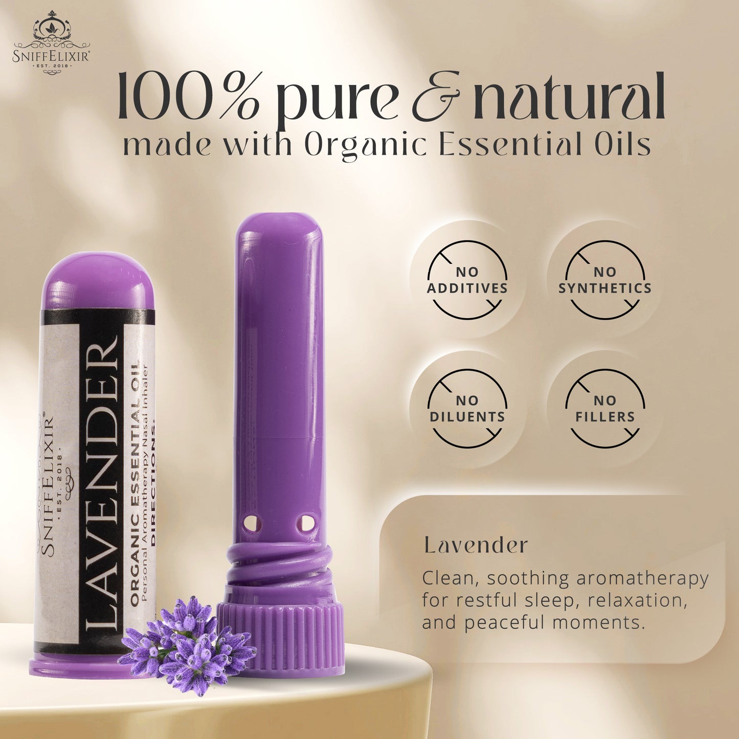 Lavender Aromatherapy Inhaler Nasal Stick